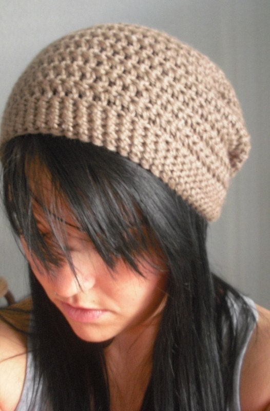 crochet slouch beanie . eco friendly . vegan . unisex . PICK YOUR COLOR