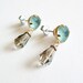 Gray Glass Dangle Stud Earrings Vintage Faceted Rhinestone Posts Hypoallergenic Slate Grey