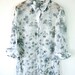 Grey & White Sheer Floral Patterned 90's Blouse