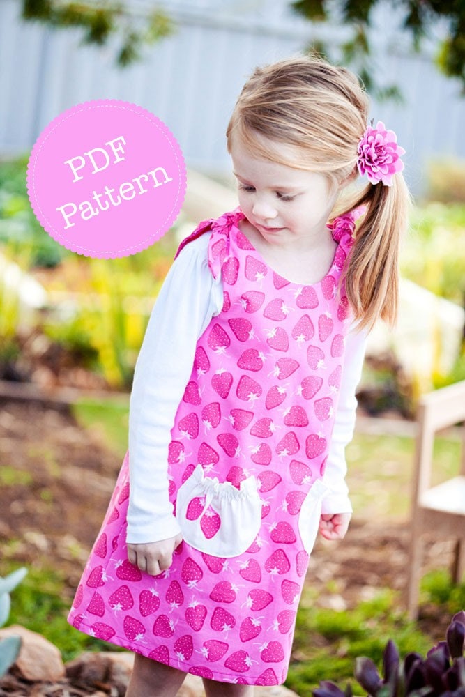 PDF Sewing Pattern and Tutorial for Eva Dress, Reversible Tie Top Dress, Make and Sell, DIY. Sewing Patterns by Angel Lea Designs