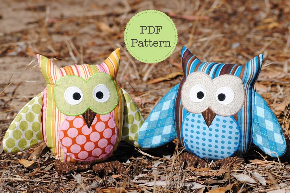 Owl Pattern. PDF Sewing Pattern for Owl Soft Toy, Cushion, Pillow, Plushie, Home Decor, Easy How To, Make and Sell, DIY, Instant Download