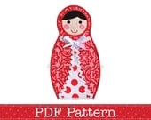 Babushka Doll Applique Template, DIY, Children, Girl, PDF Pattern by Angel Lea Designs