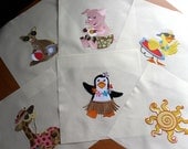 Embroidered quilt blocks 6 Summer Fun - Beach Beauty 10 inch