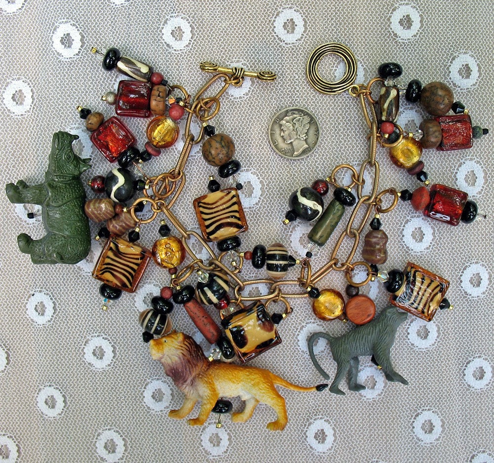 Funky Chunky Jungle Animal Beaded Bracelet