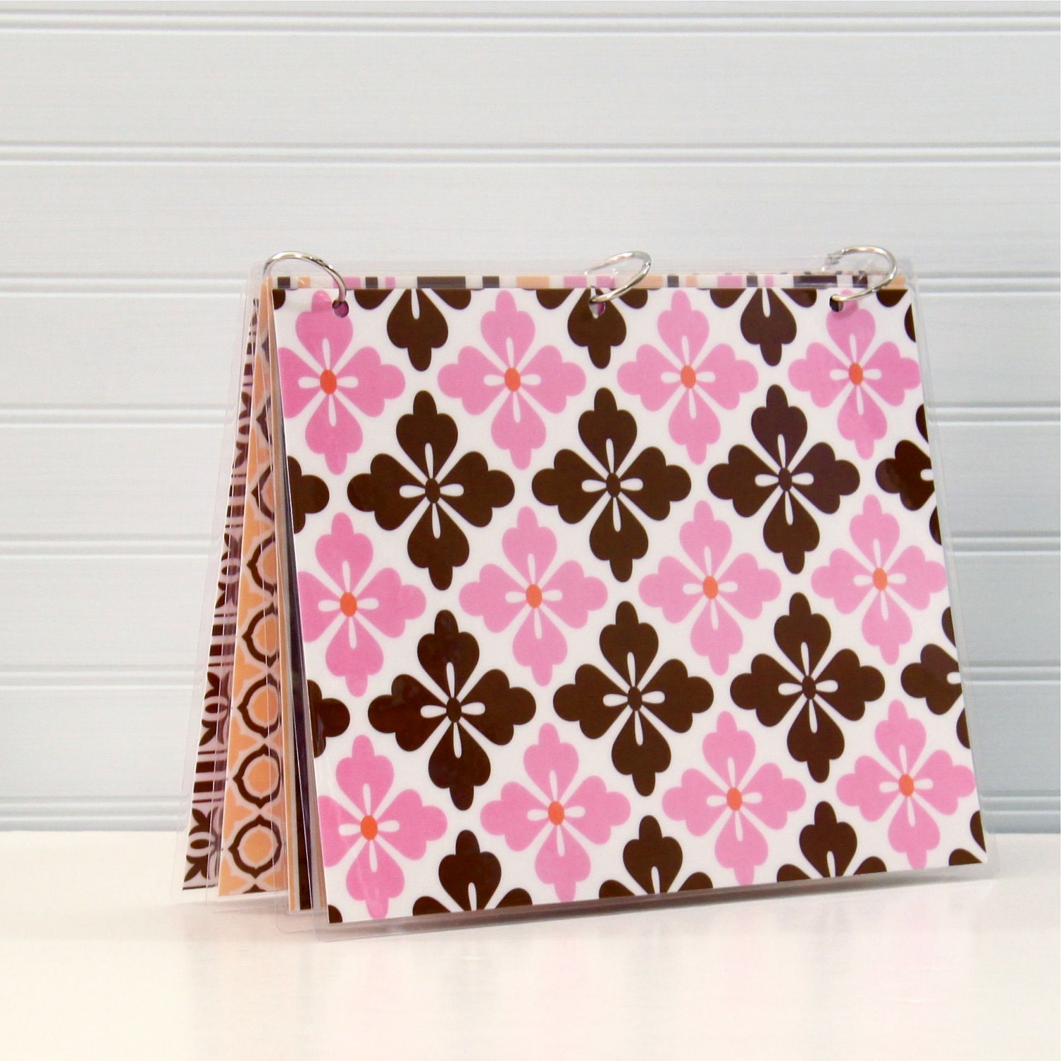 Binder Notebook, 9 x 11, Chocolate and Pink