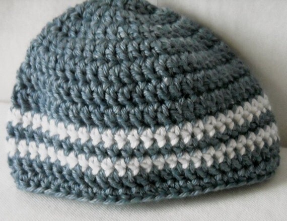 Crochet Cuff Booties and Hat Set 0 to 6 Months Baby Boy Soft Denim Blue Other sizes available