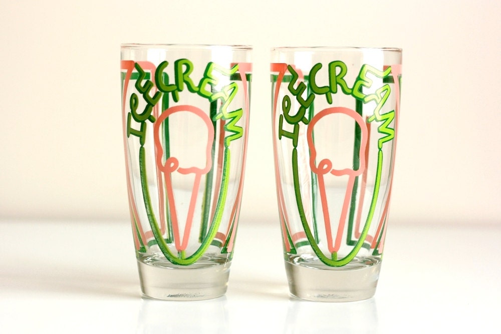 Vintage Libbey Ice Cream Shop Glasses