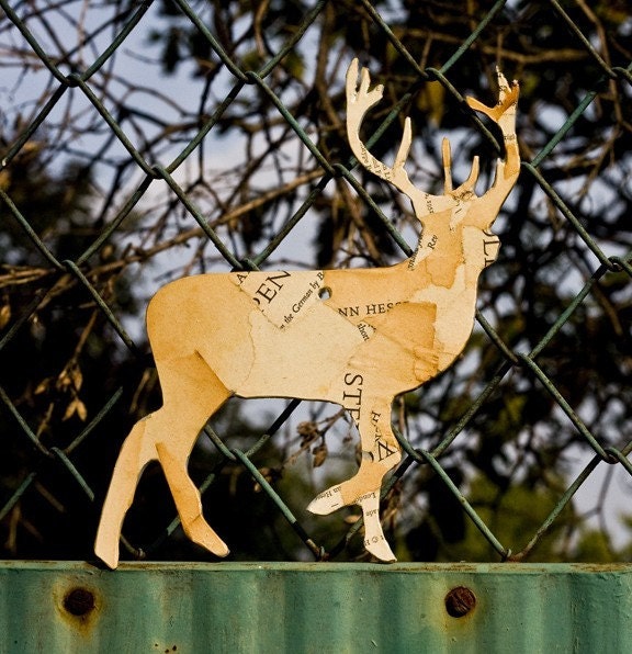 Vintage paper acrylic plexiglass animal silhouette ornament