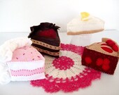 Felt Cake Pattern - Instant File - DESSERT DELIGHT Cherry Pie Cheesecake Birthday Cake