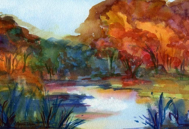 Mystic River, Watercolor Print, Beautiful Home Decor