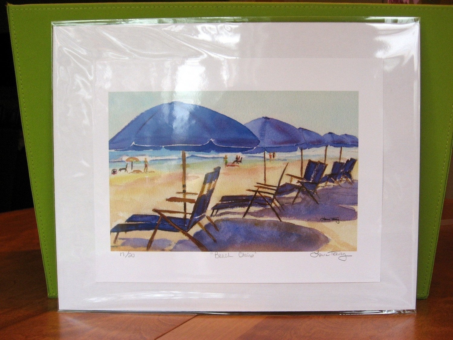Beach Chairs, Watercolor Print