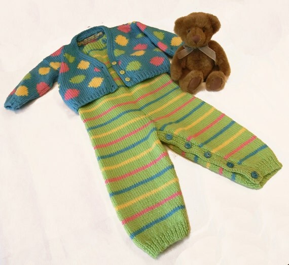 Knitting Pattern for Baby Dungarees and Cardigan by ...