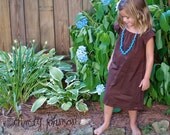The Brianna Brown Peasant Dress.............. laken and lila... handmade childrens clothing...infant...baby...toddler...girls