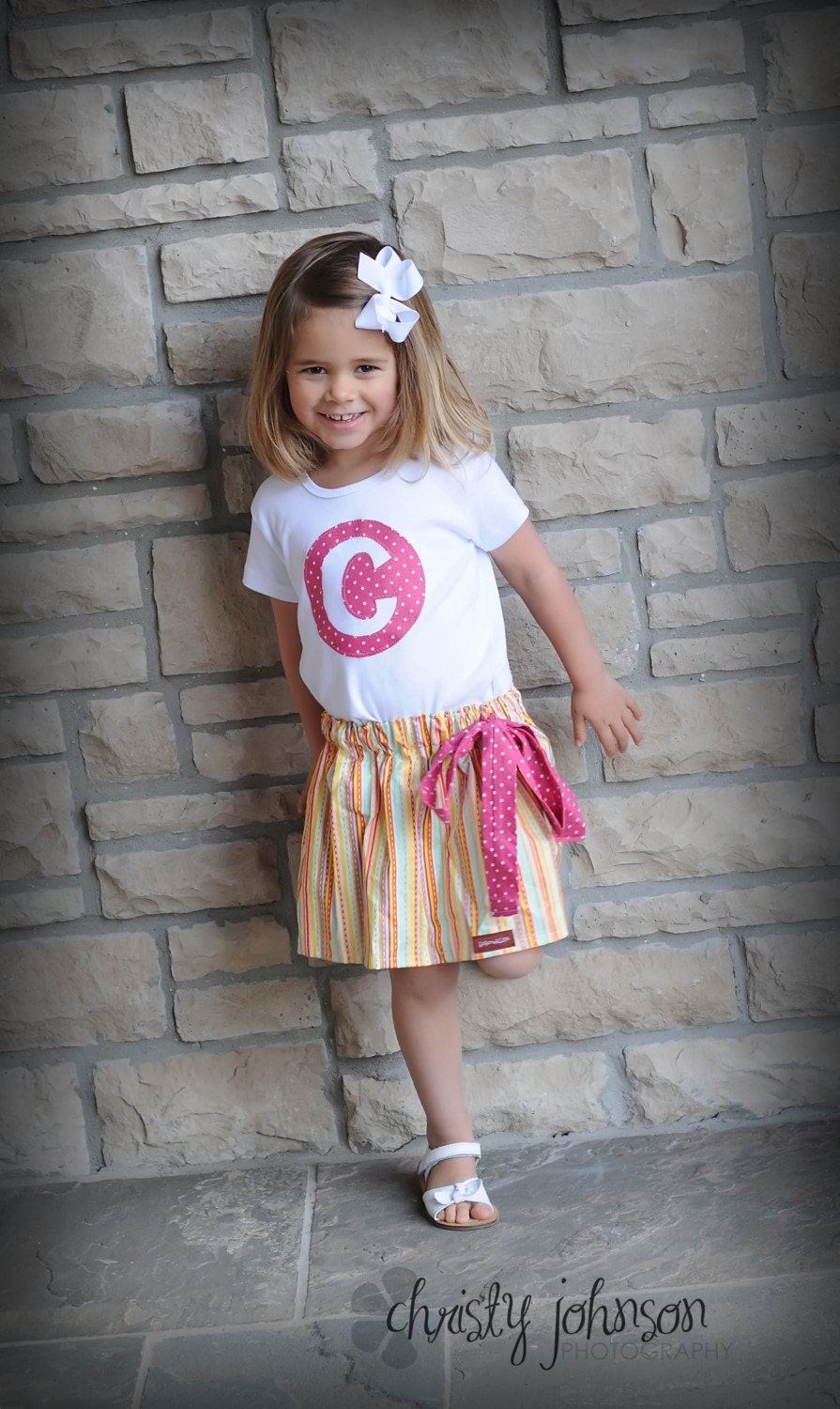 Boutique Twirl Skirt and Initial Applique....baby...toddler..girls...
