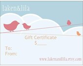 laken and lila gift certificate 100 dollars.... Holidays, Birthdays, Christmas, Hanukkah