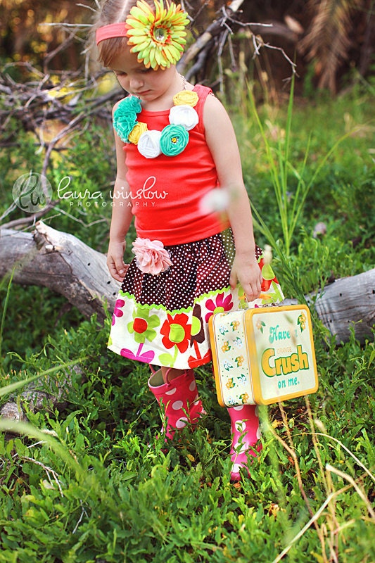 Buy 2 skirts get 1 FREE.  The Mod Flower Twirl Skirt....eco-friendly... sustainable fashion...handmade childrens clothing by laken and lila