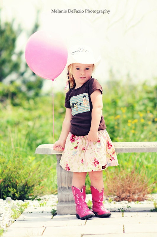 Buy 2 skirts get 1 free.  The Pink Vintage Cowgirl Skirt... eco friendly .. sustainable childrens fashion by laken and lila