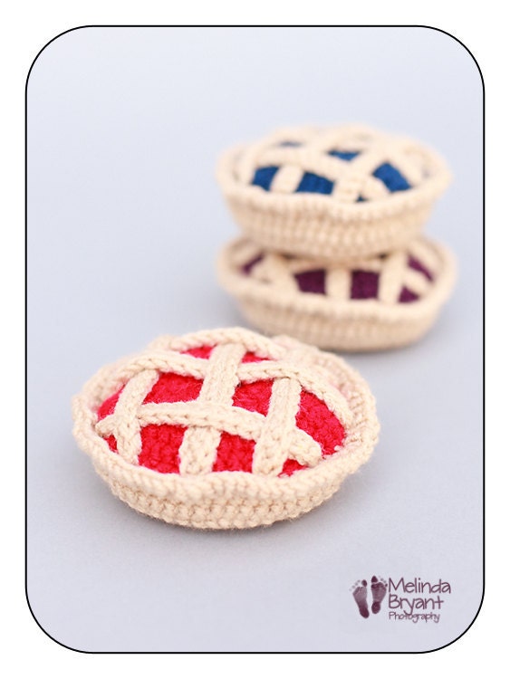 Crochet  Food Blueberry Pie Amigurumi Play Food