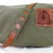 canvas messenger bag with leather accents bike bag - olive green