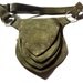 Unisex olive-green suede Utility Belt - travel, burning man, festivals, hands-free style