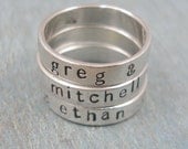 STACKED........One Hand Stamped Sterling Silver Stackable Ring