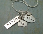Hand Stamped Jewelry - Personalized Necklace - Sterling Silver - MIXED UP