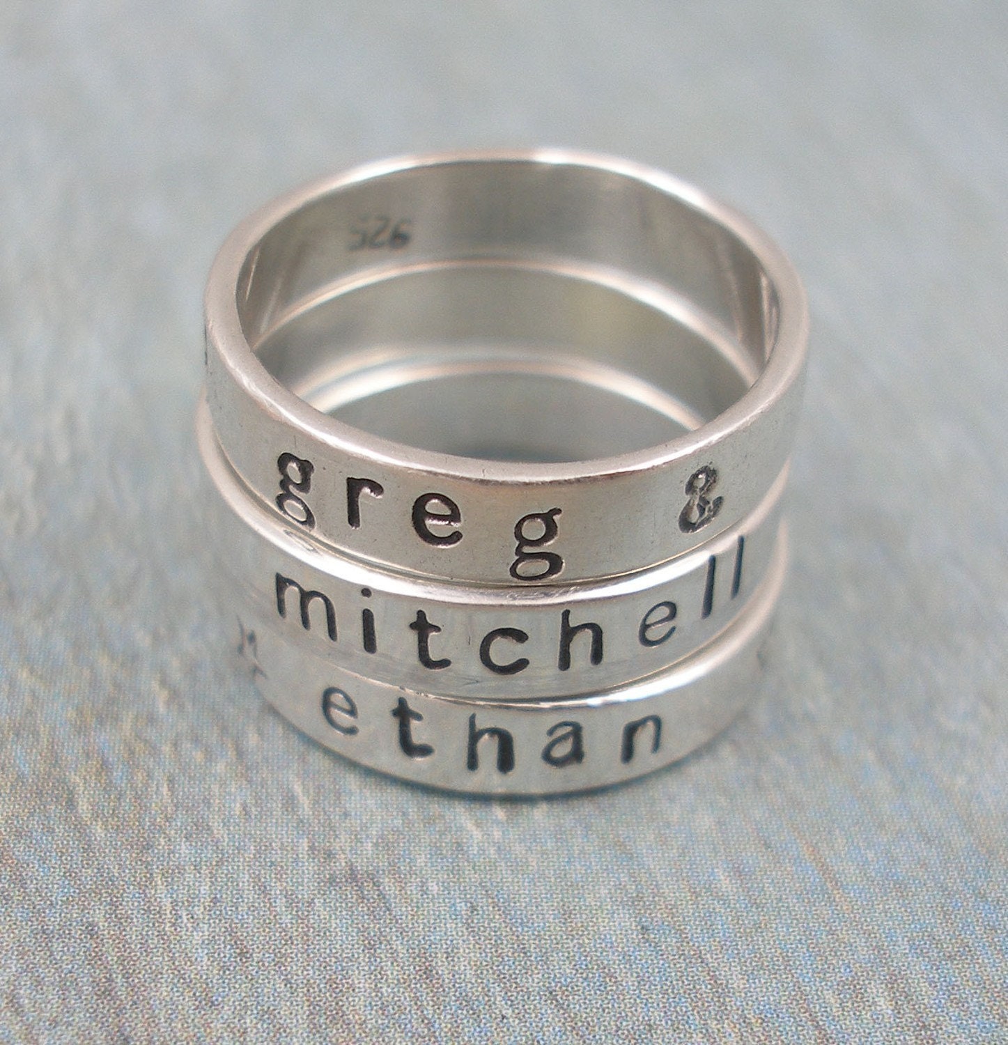 Hand Stamped Ring - Hand Stamped Jewelry - Sterling Silver Stackable Ring - STACKED