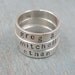 Hand Stamped Stacking Ring - Sterling Silver Band - Stackable Ring - Personalized Ring - STACKED