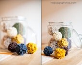 As Featured in DIY Magazine set of 7 felt rosette spheres