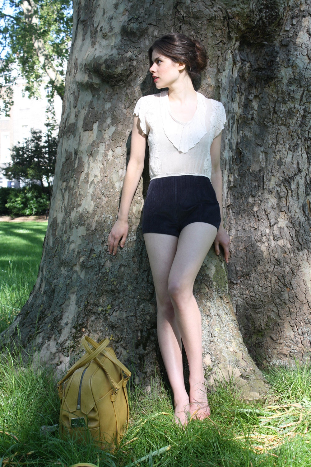 SAMPLE SALE Errol High Waisted Panelled Shorts Size L
