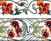 Poppies. Cross stitch chart. Instant download.
