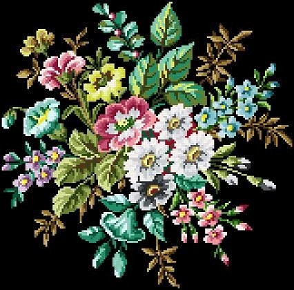 Pretty blooms. Cross stitch pattern. Instant download.