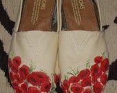 Custom TOMS - Field of Poppies, price includes shoes in your size and color
