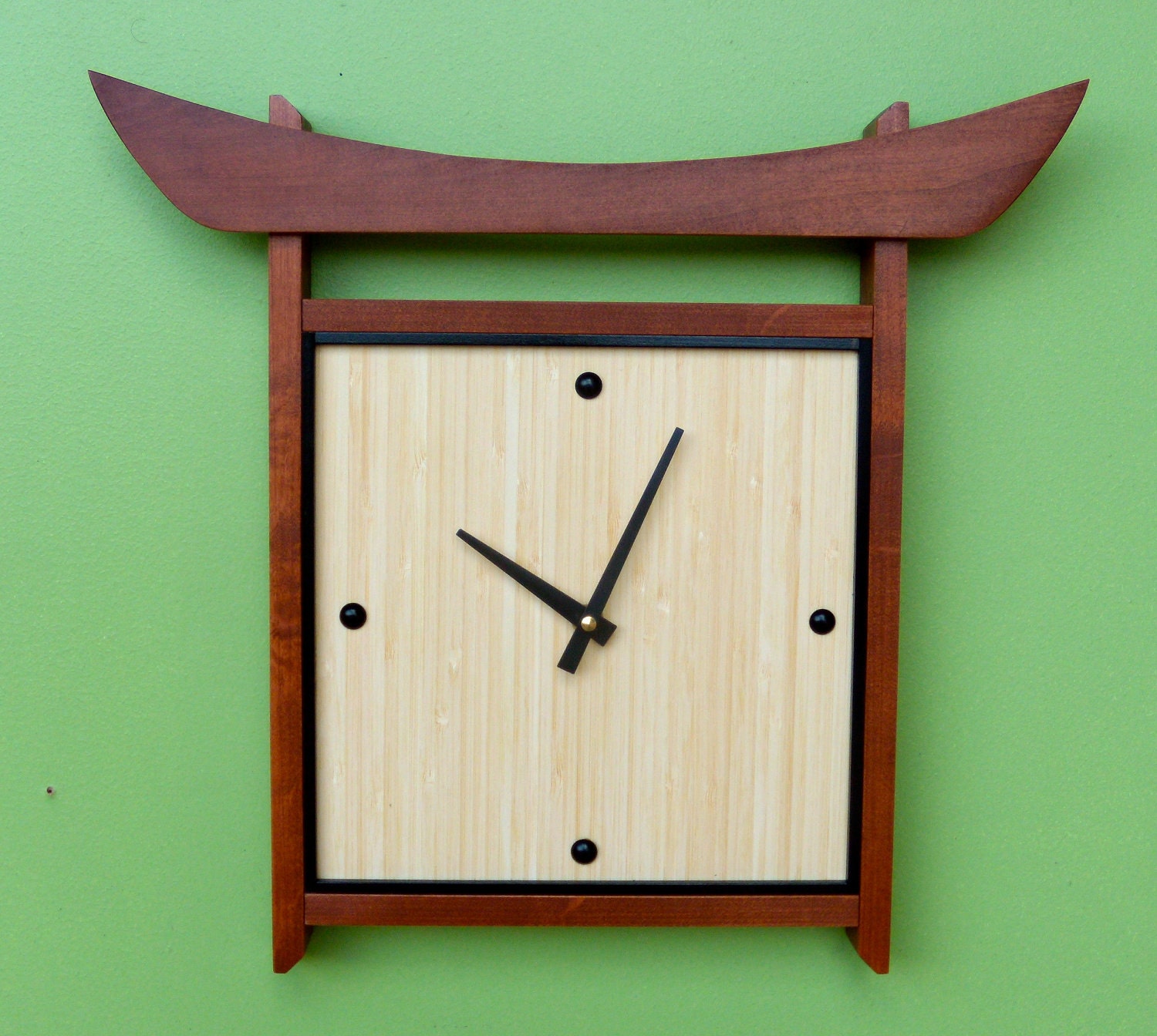 Japanese-style Bamboo Wall Clock