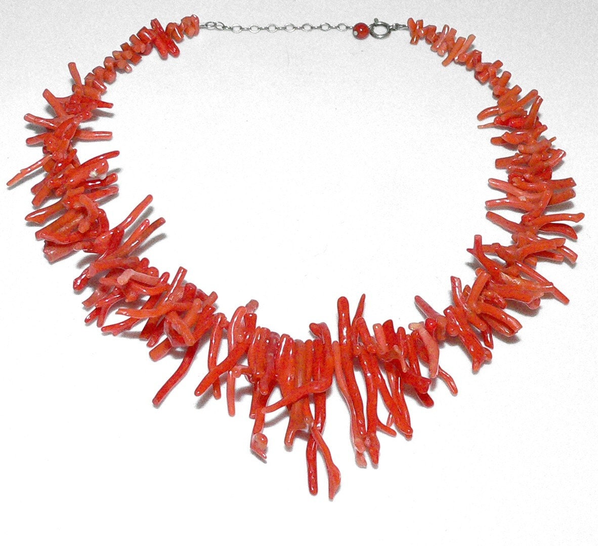 Antique Natural Red BRANCH CORAL Necklace - Graduated and Re-Strung - free shipping
