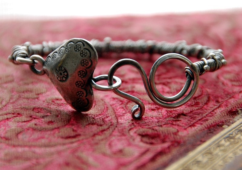 Change of Heart - sterling silver wire bangle