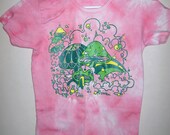 Hippie trippy mushroom tie dye organic shirt - L