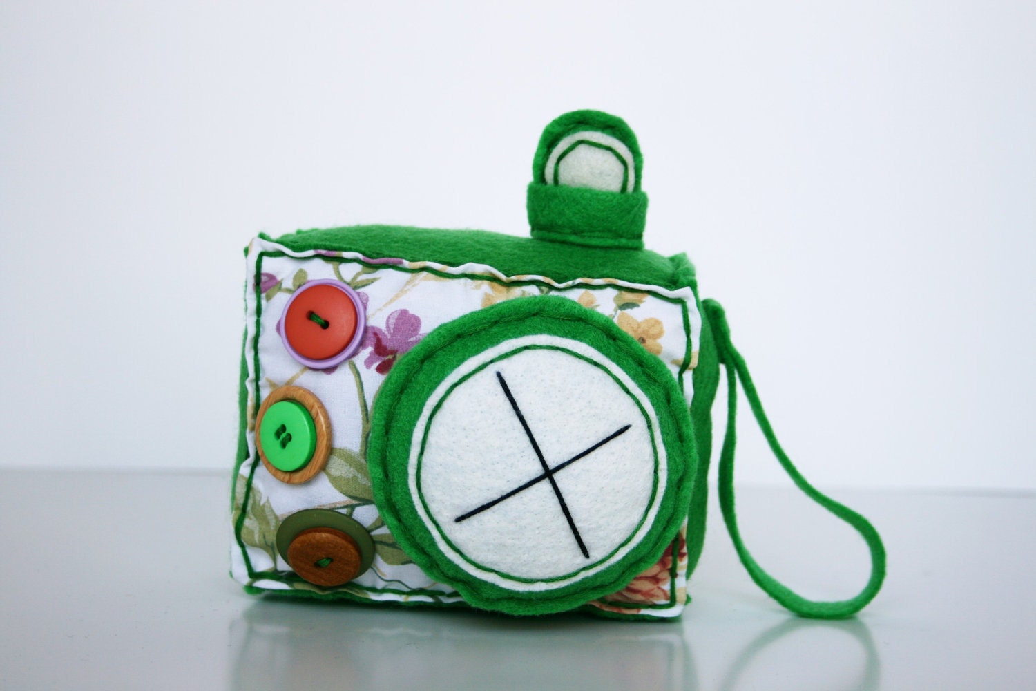 Whimsical Woodgrain Plush Camera