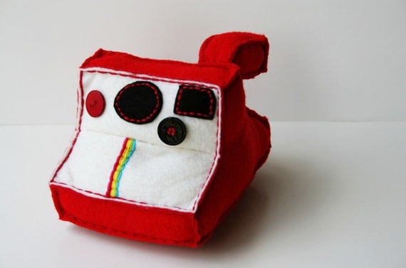 Red Polaroid Plush Camera