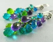 Peacock Quartz Sterling Silver  Earrings