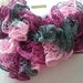 Pink and Gray Knit Ruffle Scarf