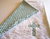 Baby Boy Lovie in Amy Butler Grey and Blue Dot--Great for Easter, Christening, Baptism or Baby Dedication