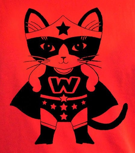 Red Wonder Kitty Sheer Jersey Tee