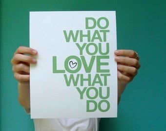 do what you love inspirational quote art print emerald green modern home decor 8x10 office studio decoration under 15 letterhappy etsy