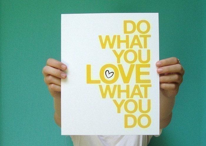 inspirational art print do what you love modern yellow typography quote home office studio decor 8x10 letterhappy etsy lemon zest