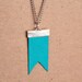 bohemian teal flag necklace neon bright geometric chevron tribal stocking stuffer fashionista under 20 letterhappy etsy