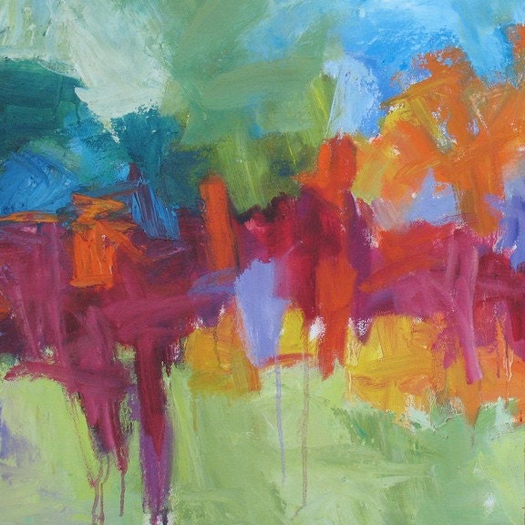 Tulips, Golden Gate Park, large original oil 30x45