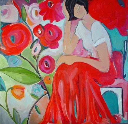 Bed of Roses  16x16 Giclee Reproduction