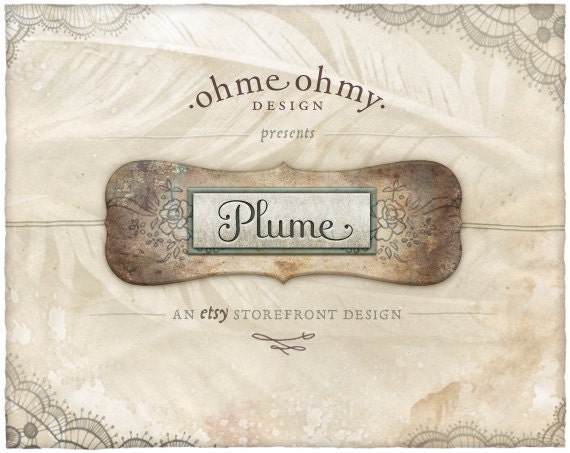 Plume, a five-piece Etsy banner and storefront design package