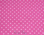 Kawaii Japanese Fabric - Polka Dots Pink x White Dots - Half Yard (12ko0114)